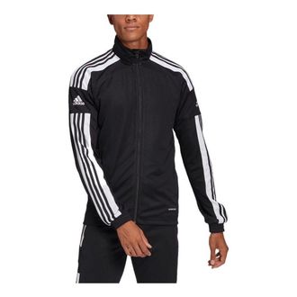 adidas Mens adidas Stripe Printing Logo Zipper Stand Collar Jacket Black GK9546