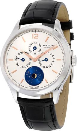 Montblanc Montblanc Heritage Chronometrie Quantieme Automatic Silver Dial Black Leather Mens Watch 112536