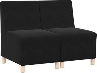 vidaXL Vidaxl - Unidad de Sofá Modular sin Brazos 2 pcs Negro 55 x 74 x 82 cm