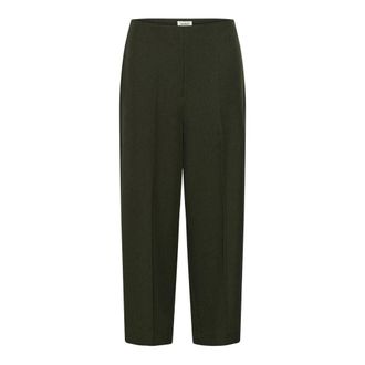 Soaked In Luxury Corinne Wijde Cropped Broek - Dames - Broeken - Groen - Maat: XS