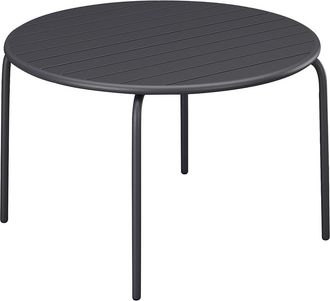 Vente-Unique Mesa redonda de jard&iacute;n D.130 cm en metal - Gris antracita - MIRMANDE de MYLIA