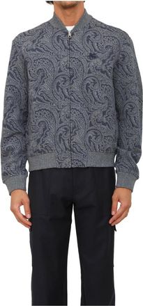 Etro Bomberjack met Logo - Heren - Bomber jackets - Blauw - M - Jassen