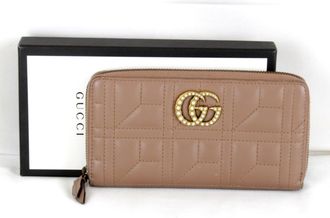 Gucci Brown Leather Long Wallet (Bi-Fold) (Pre-Owned)