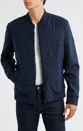 BOSS Skiles Padded Bomber Jacket in Dark Blue at Nordstrom, Size Xx-Large