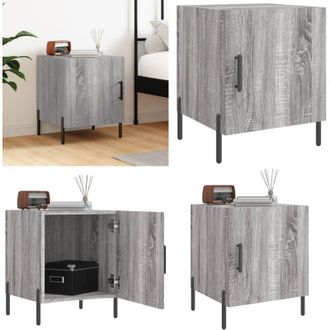 vidaXL Comodino Grigio Sonoma 40x40x50 cm in Legno Multistrato - Comodino moderno - Comodino grigio