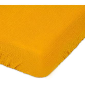 OEM S&aacute;bana Muselina Con El&aacute;stico 90x200x25, Mostaza06, Matex