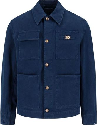 Versace Blue Shirt Collar Jacket