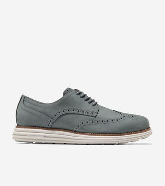 Cole Haan Mens &Oslash;riginal Grand Remastered Wingtip Oxford Shoes - Grey Size 10.5