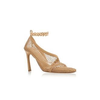 Bottega Veneta Chain-Trimmed Mesh Heel - Beige