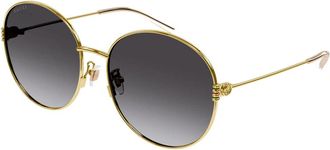 Gucci Ronde Zonnebril - Dames - Zonnebrillen - Geel - 58 MM - Accessoires