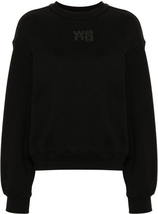 Alexander Wang logo-embossed cotton sweatshirt - women - Cotton - M - Black