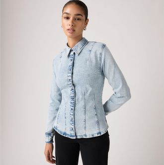 Levi's Shaped Shirt - Womens - XS - Blue