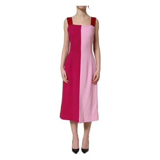 Dolce & Gabbana Midi Dresses, female, Pink, Size: 2XL Sleeveless Midi Dress