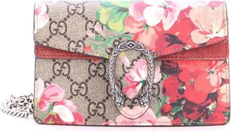 Gucci Dionysus Bag Blooms Print Gg Coated Canvas Super Mini (Authentic Pre- Loved)