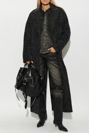 Diesel Long Coat W-SAYTA, Womens, Grey