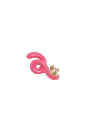 Bea Bongiasca Single Mini Diamond Loop Stud Earring in Pink at Nordstrom