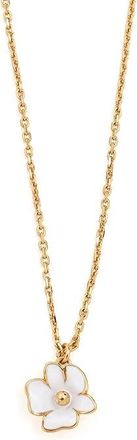 Kate Spade New York Golden Bloom Flower Pendant Womens Necklace White, Pearl