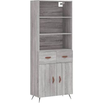 vidaXL Credenza Grigio Sonoma 69,5x34x180 cm in Legno Multistrato Vidaxl