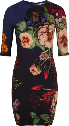 Alice & Olivia Delora Floral-print Jersey Mini Dress - Black - 10 (UK14 / L)