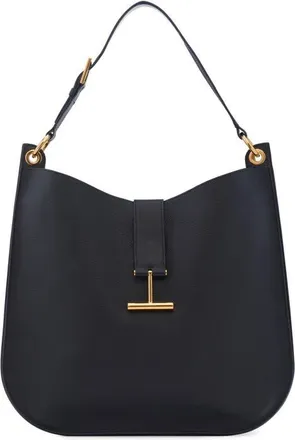 Tom Ford Large Tara Leather Hobo Bag in Naa Black at Nordstrom
