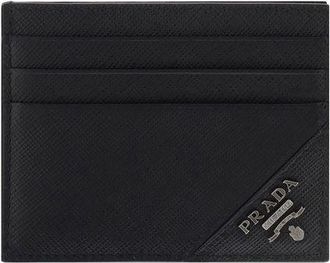 Prada Zwarte Kalfsleren Bos Taurus Portemonnee