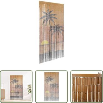 vidaXL vidaXL Barriera antimosche - Tenda Antimosche per Porte Stampa Palma 100x220 cm Bamb&ugrave;
