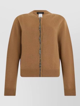 Fabiana Filippi cashmere silk wool long-sleeve zip knitted jacket