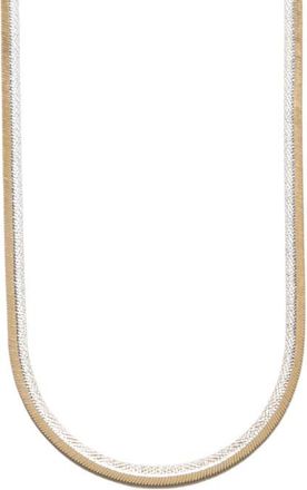 Argento Vivo Two-Tone Flat Snake Chain Necklace in Gold/Silver at Nordstrom