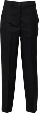 P.A.R.O.S.H. Ludy Broek - Dames - Straight fit broeken - Zwart - S - Wol - Broeken