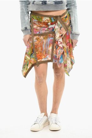 Diesel Asymmetric Patterned Skirt O-DIANTHA With Draping size 42