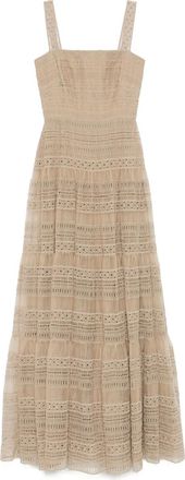 Elie Saab Abito lungo in organza con ricamo - Toni neutri