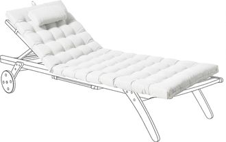 Beliani Coj&iacute;n Para Tumbona Con Reposacabezas Resistente A Los Rayos Uv Blanco Crema Cesana