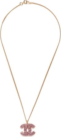 Chanel 2002 CC pendant necklace - women - Rhinestone/Gold Plated - One Size