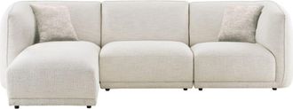 Moloo Sof&aacute; esquinero izquierdo de tela blanco roto