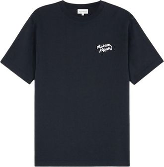 Maison Kitsun&eacute; Navy Blue Cotton T-Shirt