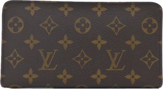 Louis Vuitton Marron Coated Canvas Long Wallet (Bi-Fold) (Pre-Owned)