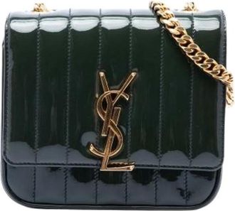 Saint Laurent Pre-owned Vicky Crossbody Bag - Dames - Vintage Schoudertas - Groen - ONE Size - Leer - Vintage