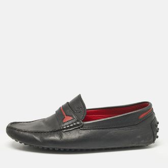 Tod's Tods Black/red Leather Slip On Loafers