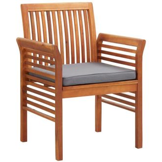 vidaXL Vidaxl - Sedia da Pranzo per Giardino con Cuscino in Massello di Acacia