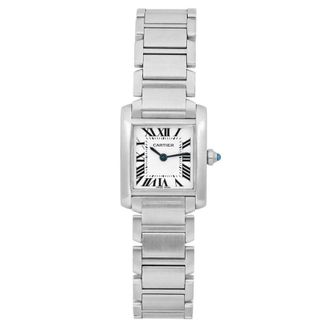 Cartier Pre-owned Cartier Tank Francaise Silver Grained Dial Ladies Watch W51008Q3
