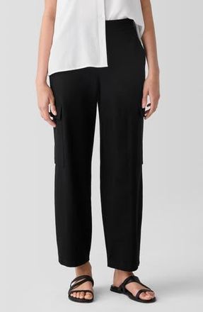 Eileen Fisher Ankle Lantern Cargo Pants in Black at Nordstrom Rack, Size Large