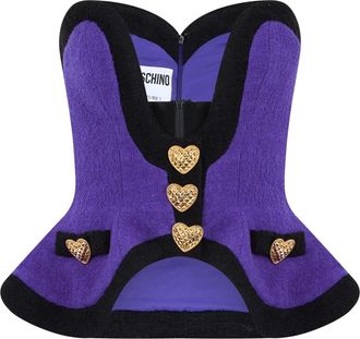 Moschino Elegante Gilet - Dames - Tops zonder mouwen - Paars - L - Wol - Tops