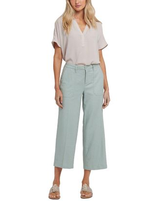 NYDJ Nydj Cargo Tomatillo Linen-Blend Wide Leg Jean