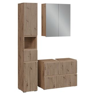 Vicco Juego De Muebles De Ba&ntilde;o De 3 Piezas Takumi, Roble Artesanal, 3 Piezas, Vicco