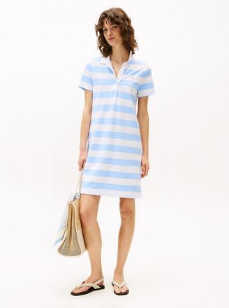 Tommy Hilfiger Womens Rugby Stripe Polo Dress - Blue - XXS
