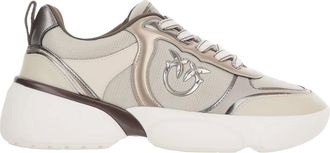 Pinko Pinko, Schoenen, Dames, Beige, 40 EU, Leer, Alba Leren Sneakers