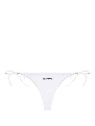 VETEMENTS Slip bikini con stampa - Bianco
