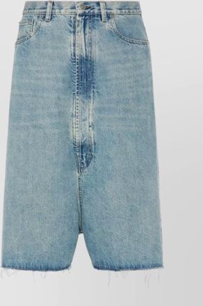 Maison Margiela denim shorts frayed hem five pocket design
