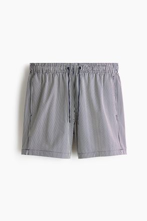 H&M Badeshorts aus Seersucker - Blau/Gestreift