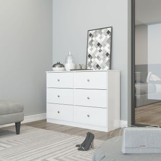Seconique Denver 6 Drawer Chest in White